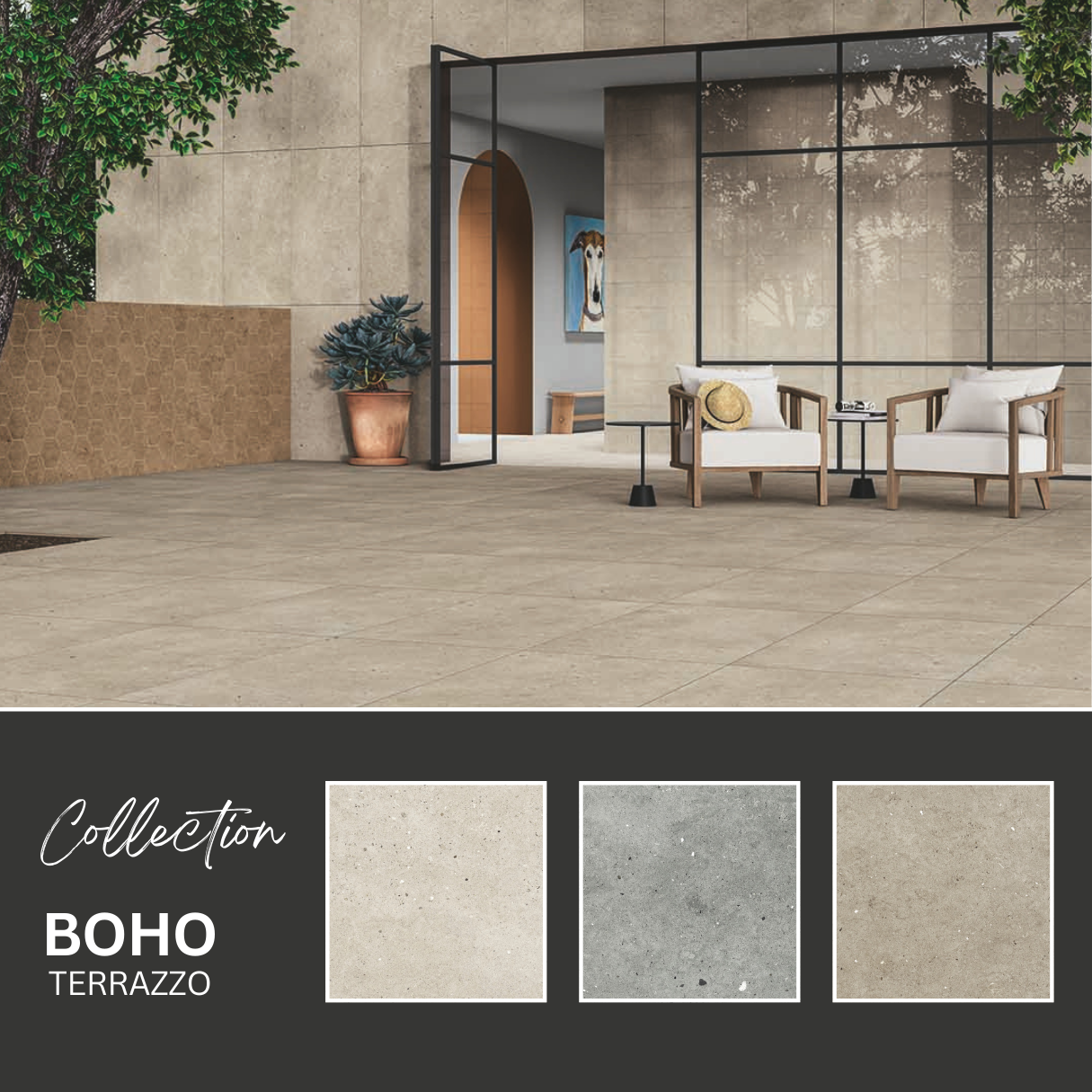 Boho terrazzo collection - ceramic concrete look