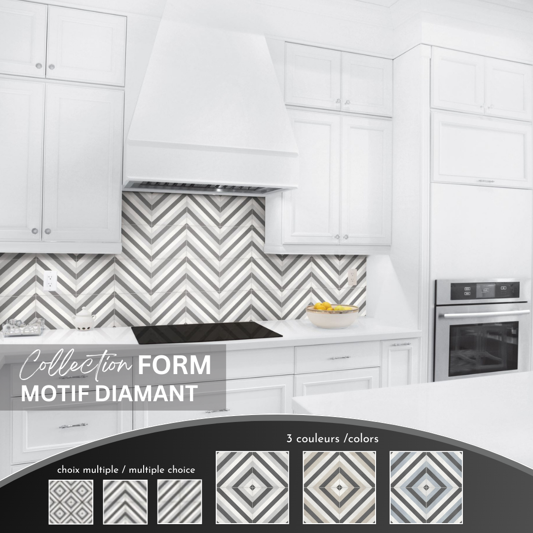 Form collection - Céramique motif diamant