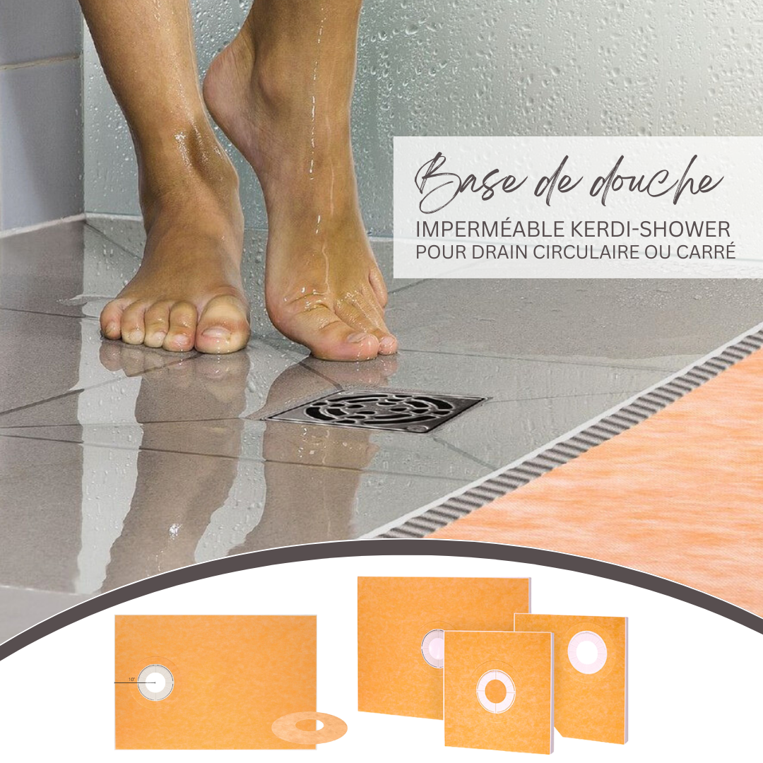Schluter collection - Base de douche préfabriquée kerdi pour drain circulaire ou carré
