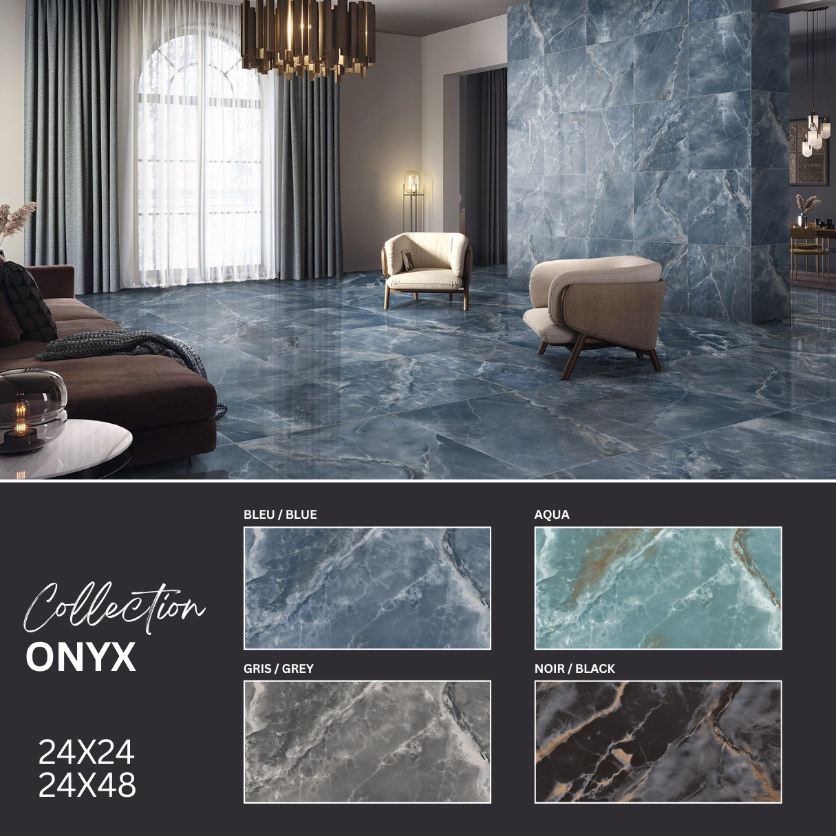 Onyx collection - ceramic stone look