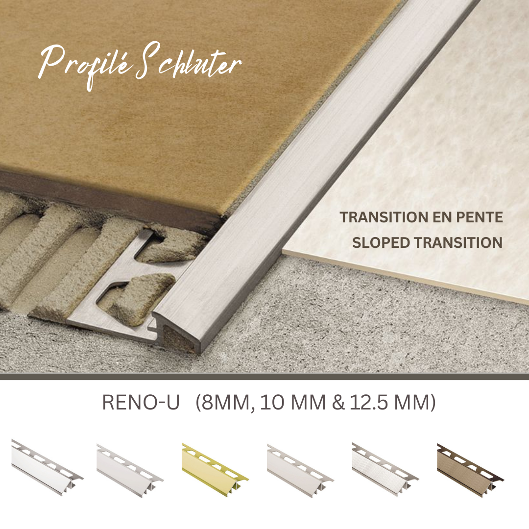 Reno-u - schluter sloped transition profile (side-by-side)