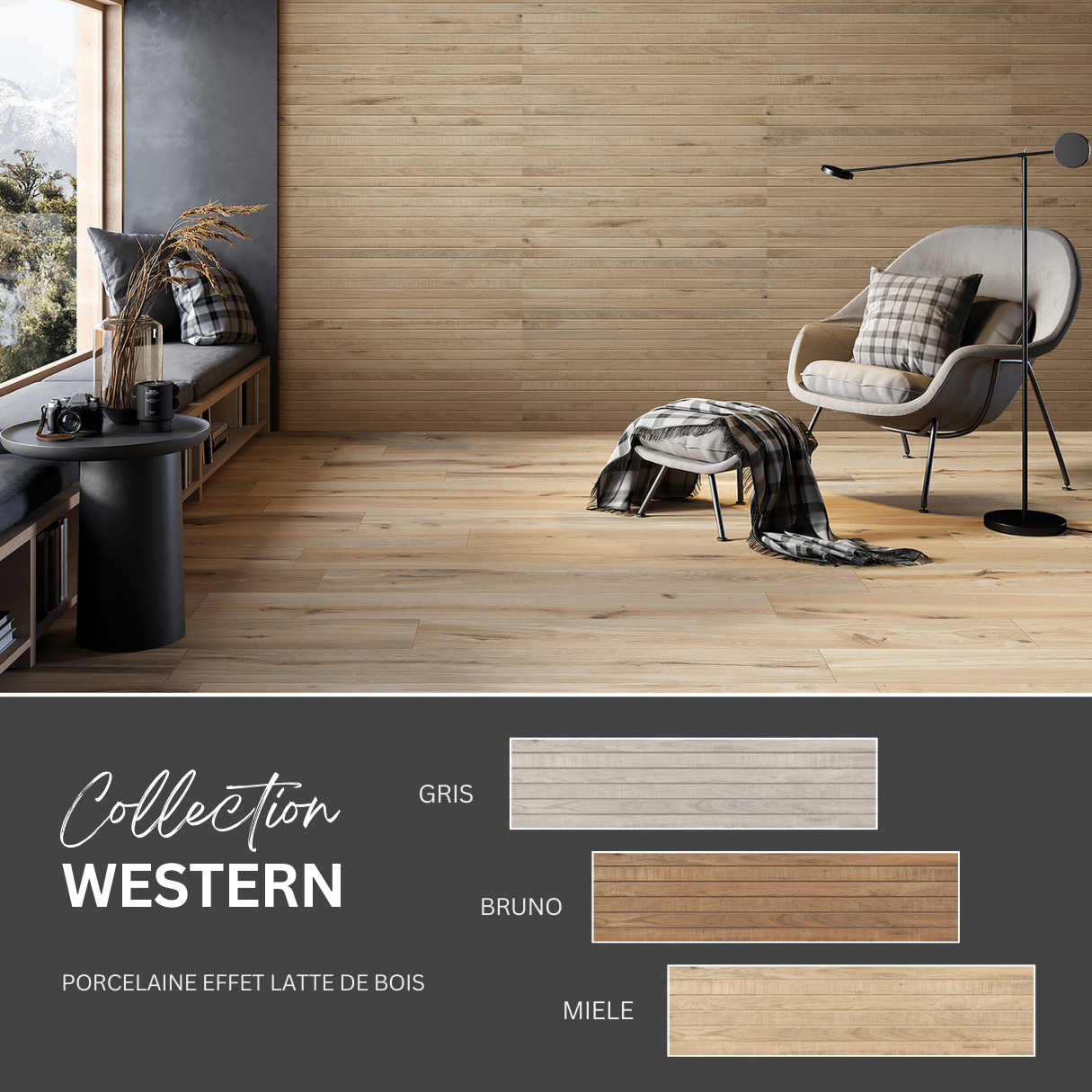 Western wood collection - céramique effet latte de bois