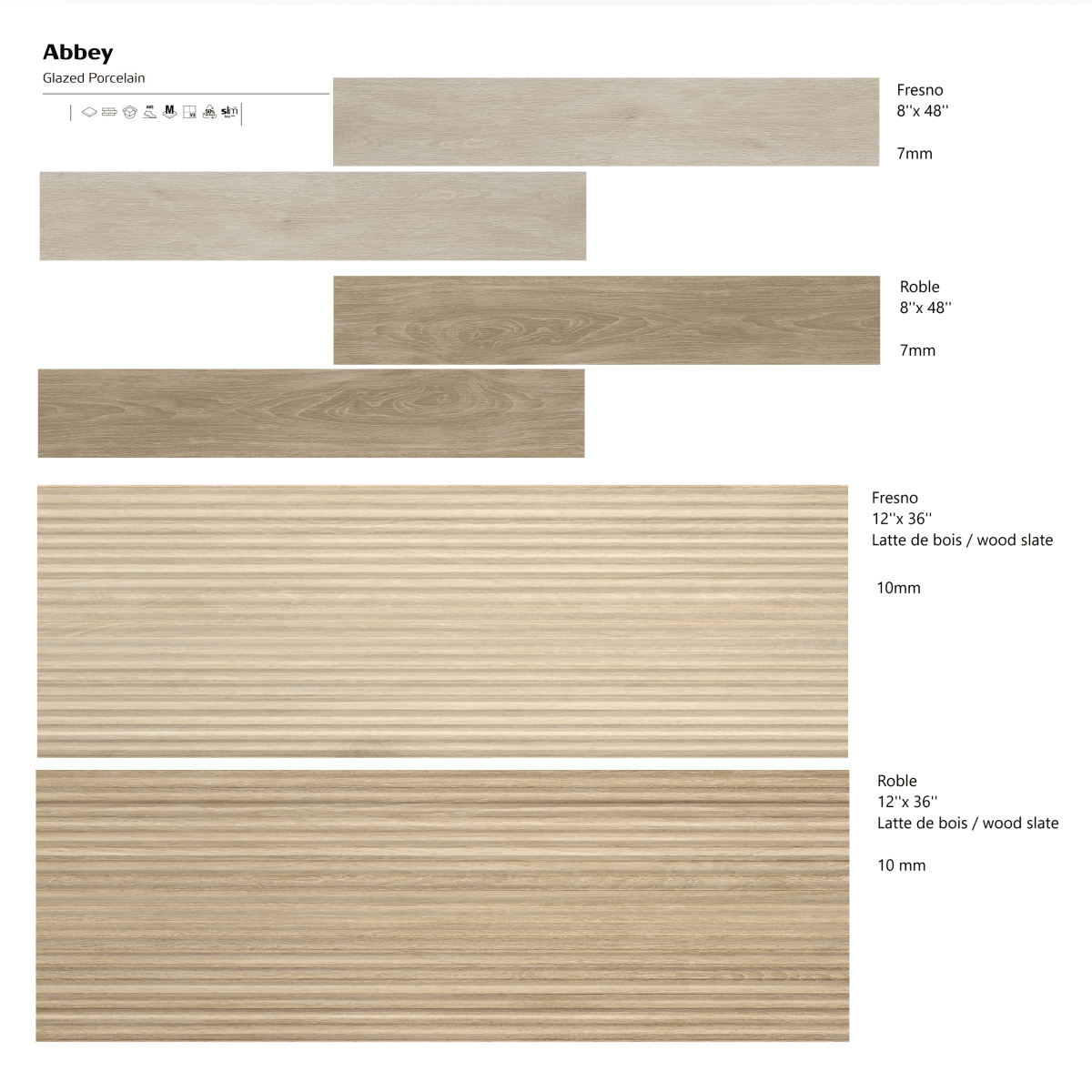 Abbey collection - Céramique effet bois & latte de bois - Céramique l'Entrepôt
