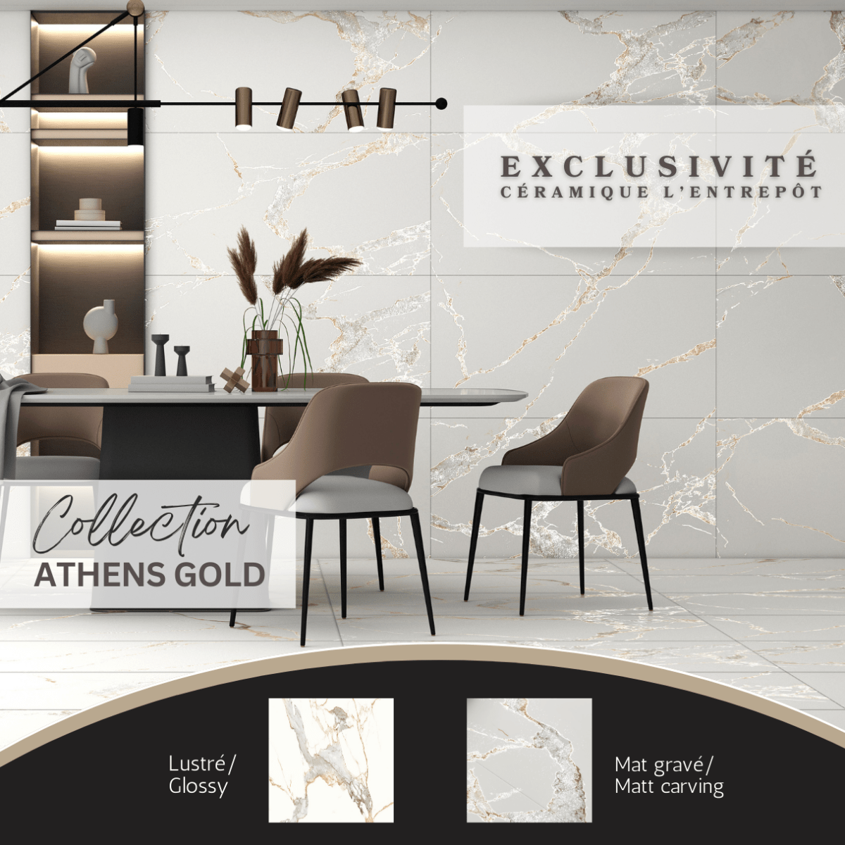 Athens gold collection - ceramic marble look