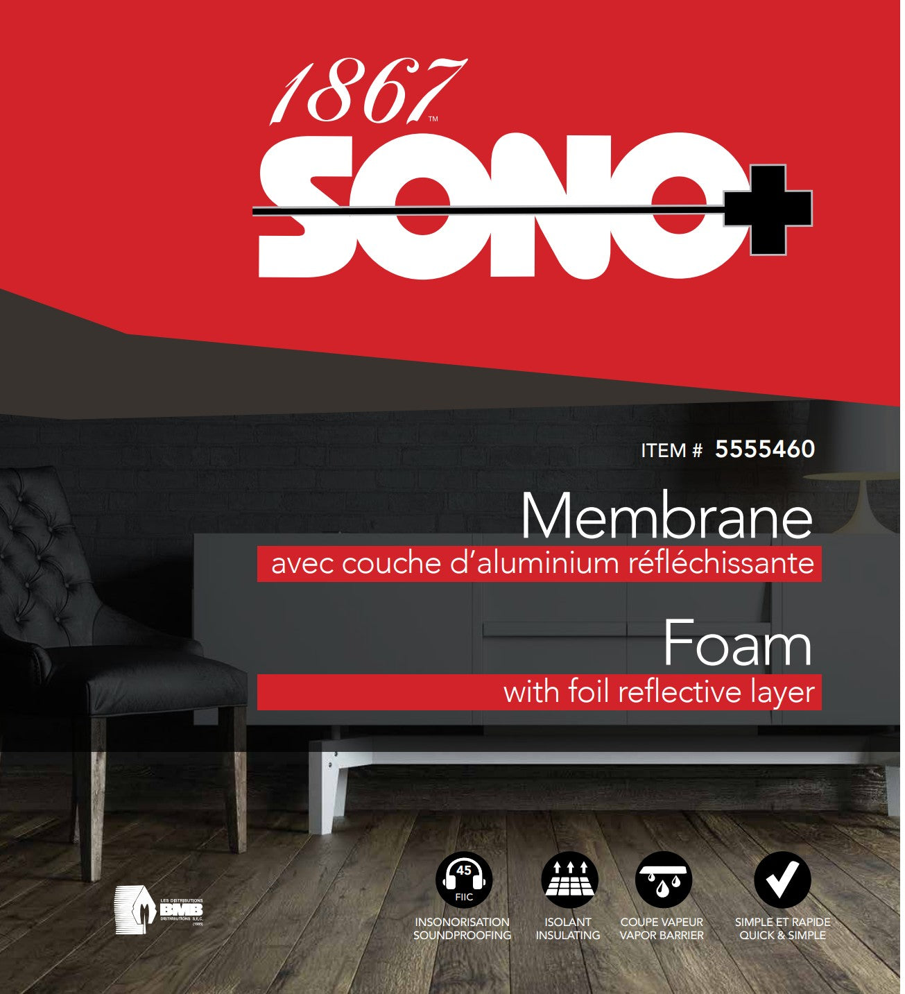 Membrane sono+ 3mm - Pour plancher de bois et stratifié
