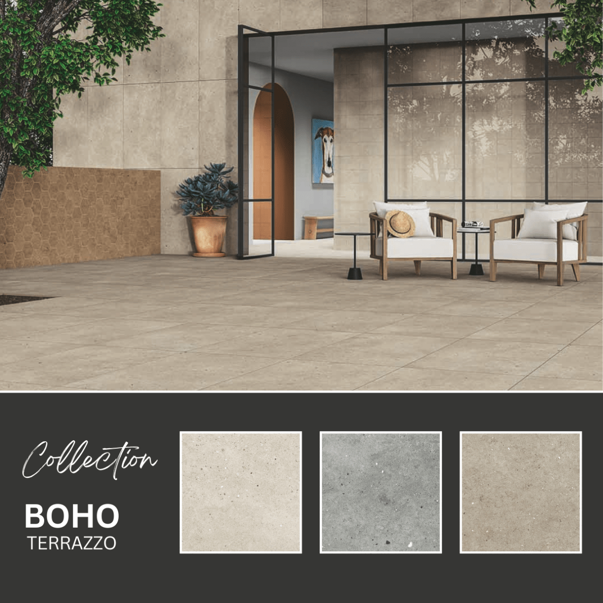 Boho terrazzo collection - ceramic concrete look