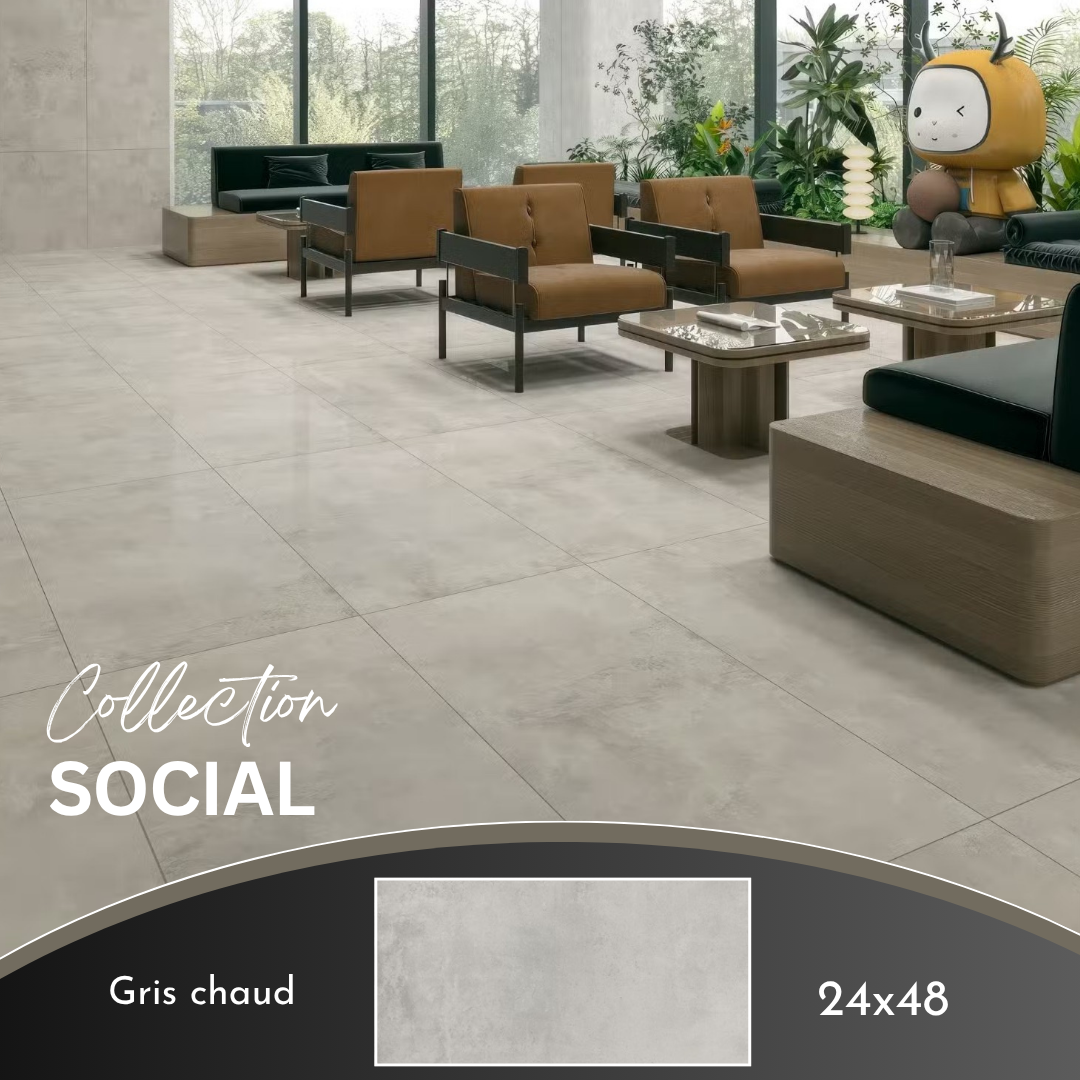 Social collection - ceramic concrete look 24x48