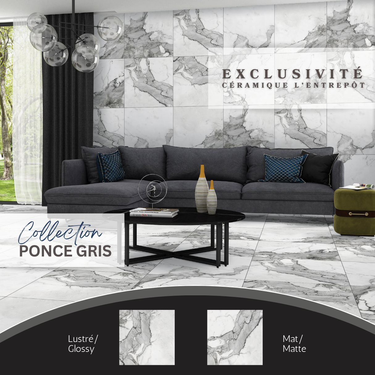 Ponce collection - ceramic marble look