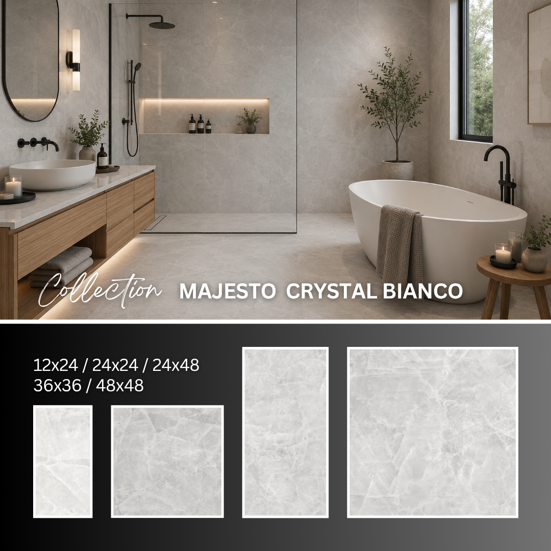 Majesto collection - crystal bianco tile stone look
