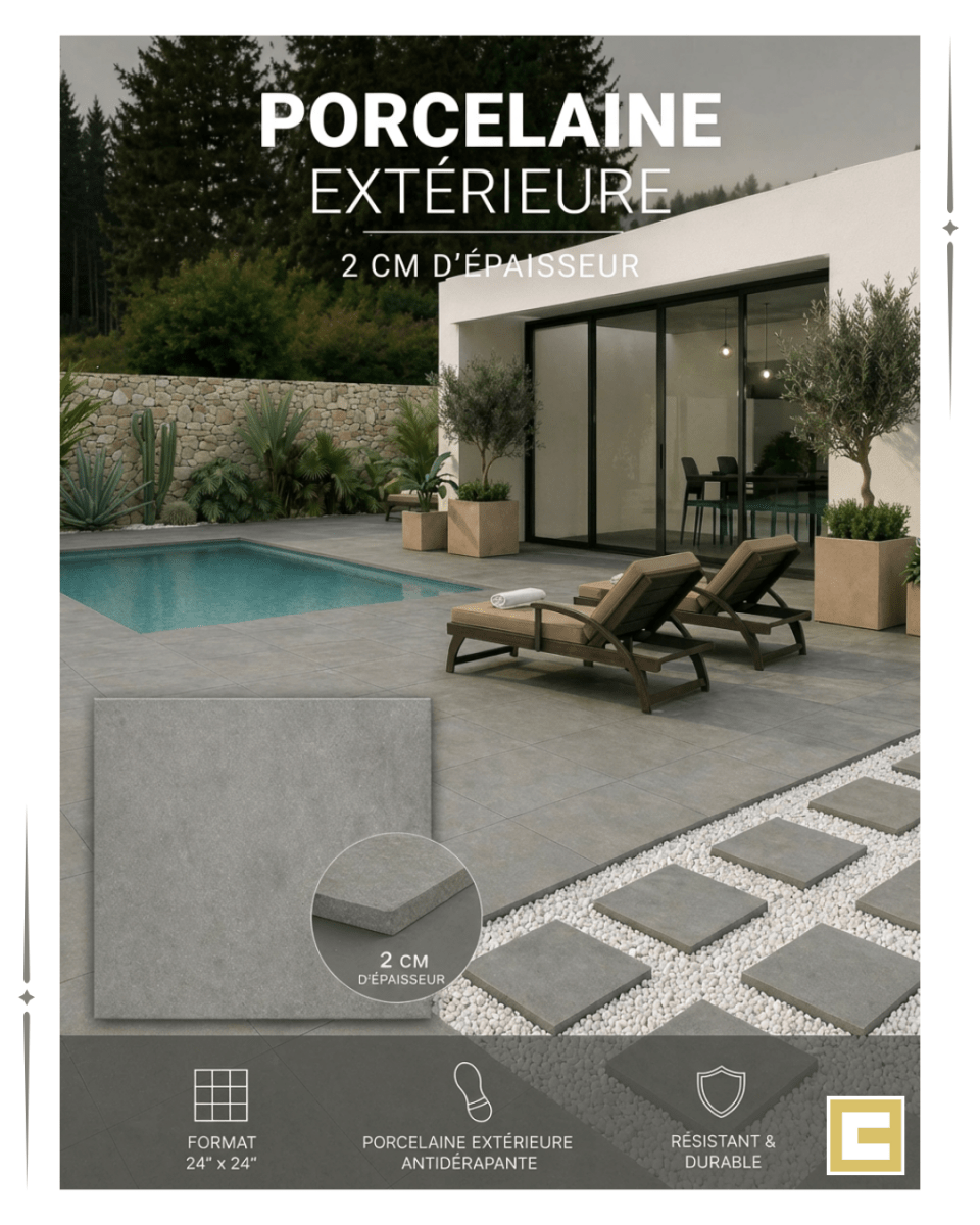 Firenze grigio - Porcelaine extérieure - Céramique l'Entrepôt