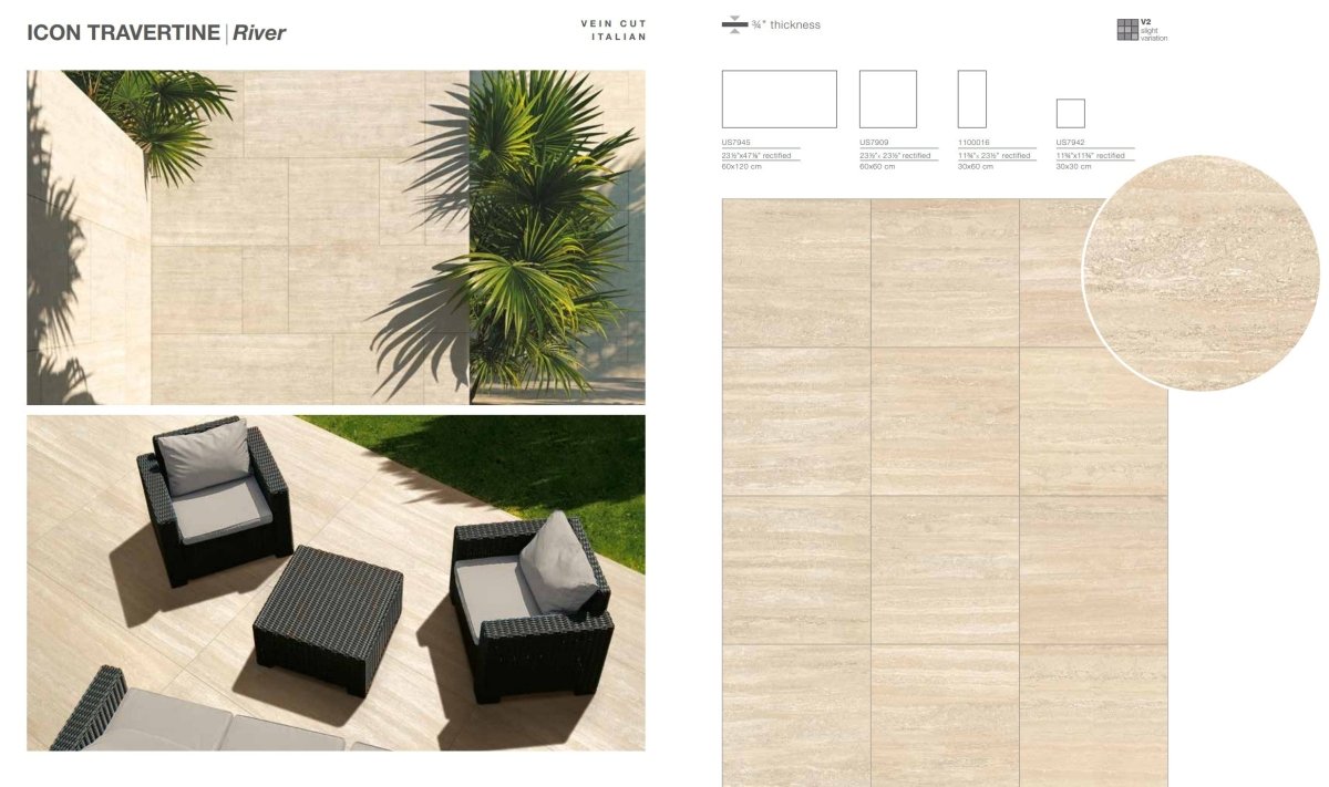 Icon travertine collection - Porcelaine extérieure - Céramique l'Entrepôt