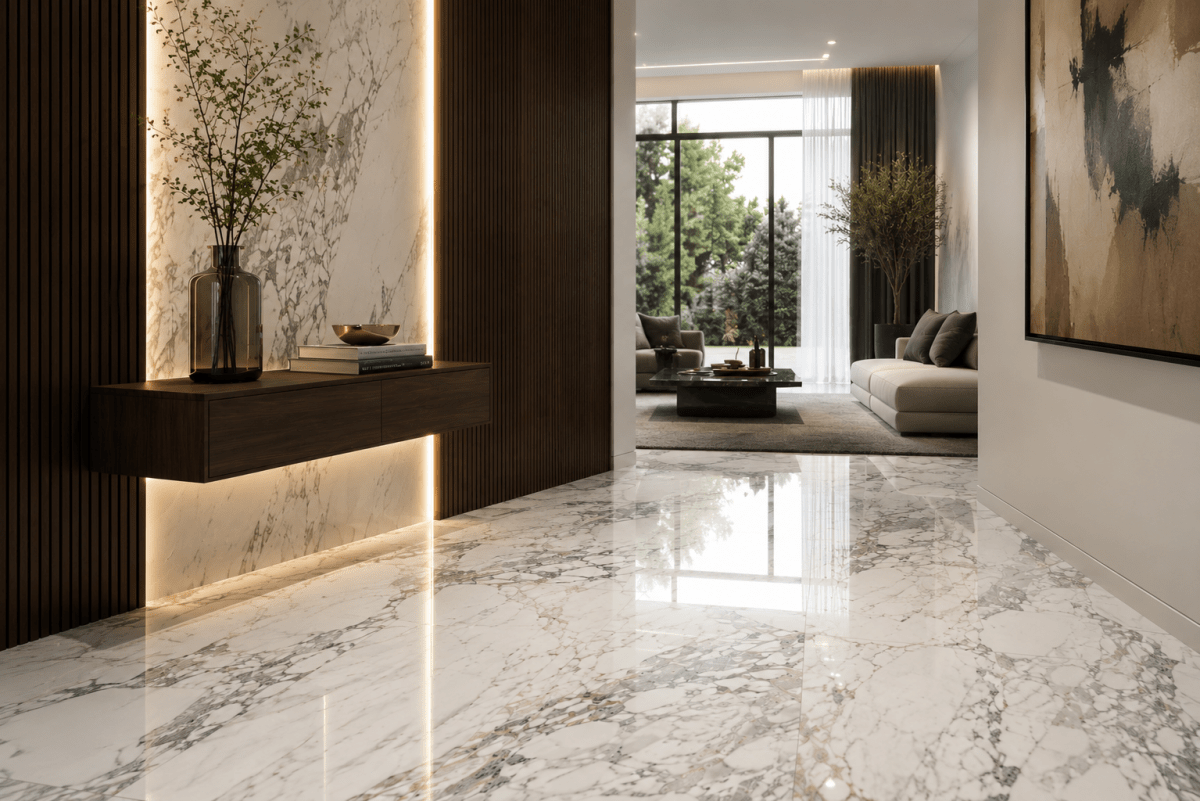 Majesto collection - Céramique effet marbre arabescato cochia - Céramique l'Entrepôt