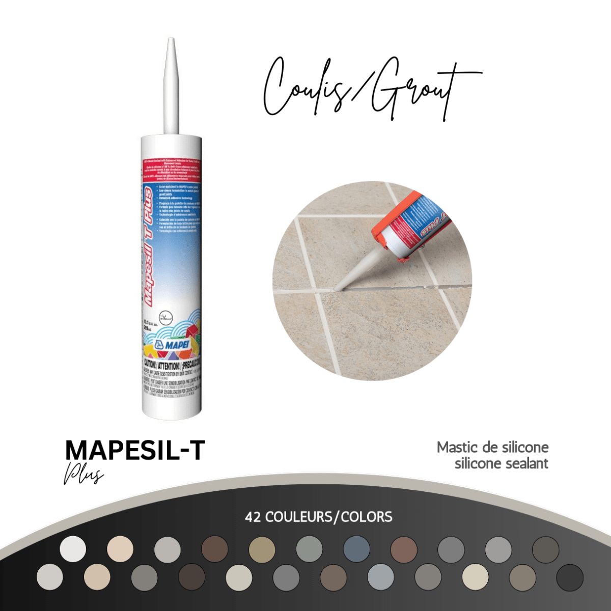 Mastic de silicone - Mapesil-T plus - Céramique l'Entrepôt