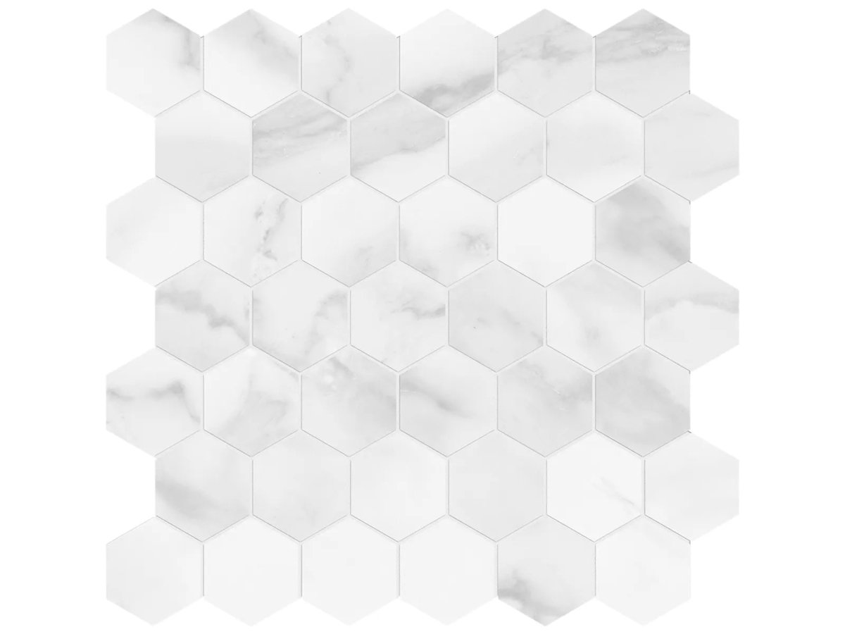 Plata collection - Mosaïque hex effet marbre