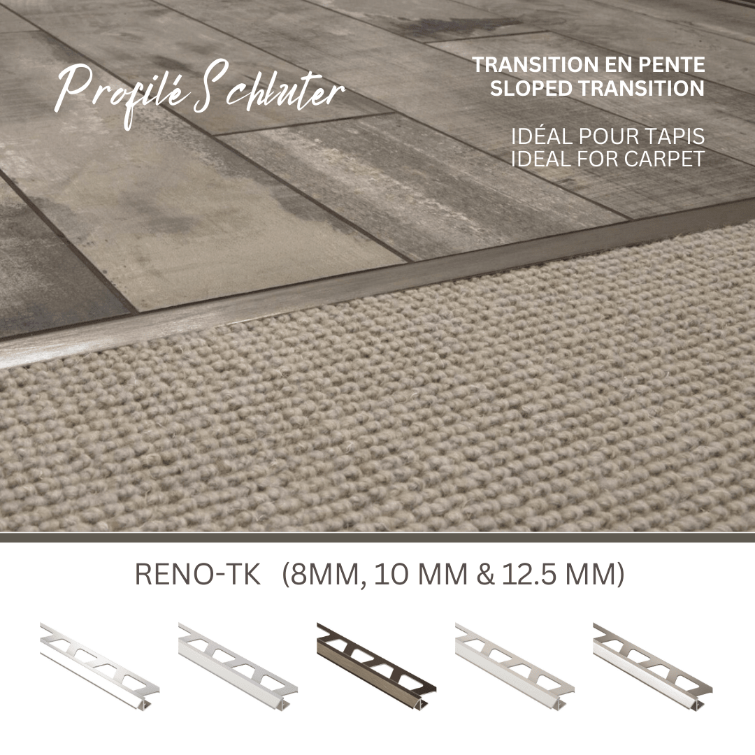 Reno-Tk - Profilé de transition en pente schluter (par dessus)