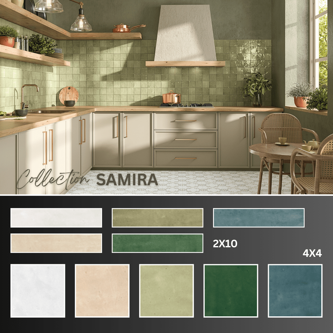 Samira collection - Tuile murale 4x4 & 2x10