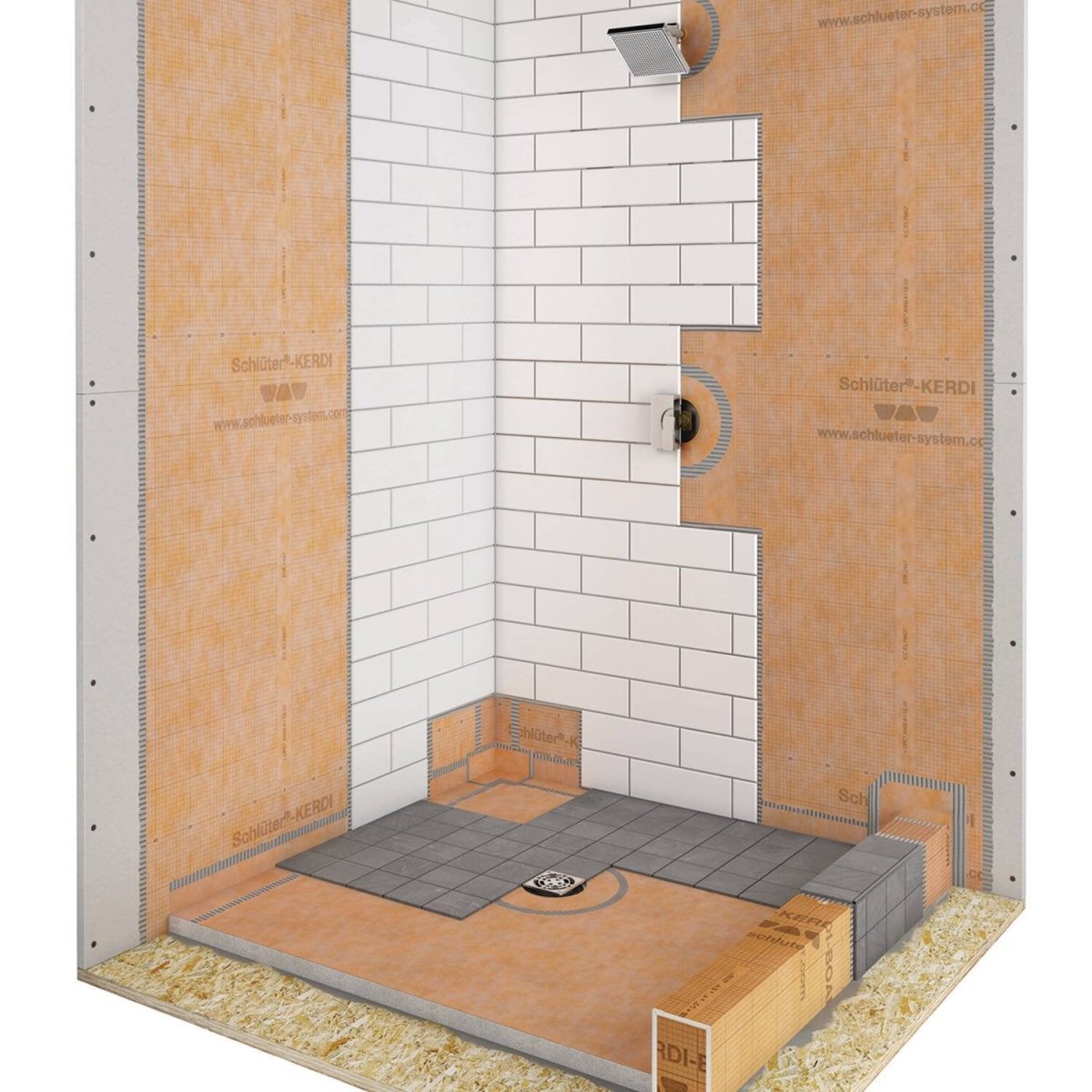 Schluter collection - Base de douche préfabriquée kerdi pour drain circulaire ou carré