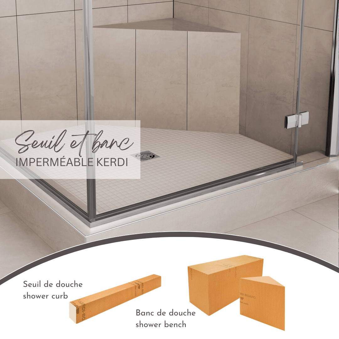 Schluter collection - Seuil & banc de douche imperméable kerdi