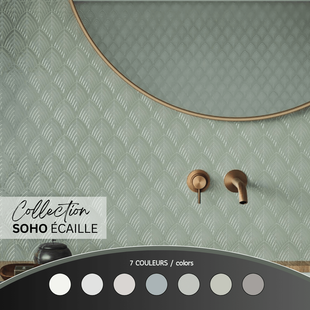 Soho collection - Mosaïque écaille texturée 3x4 - Céramique l'Entrepôt