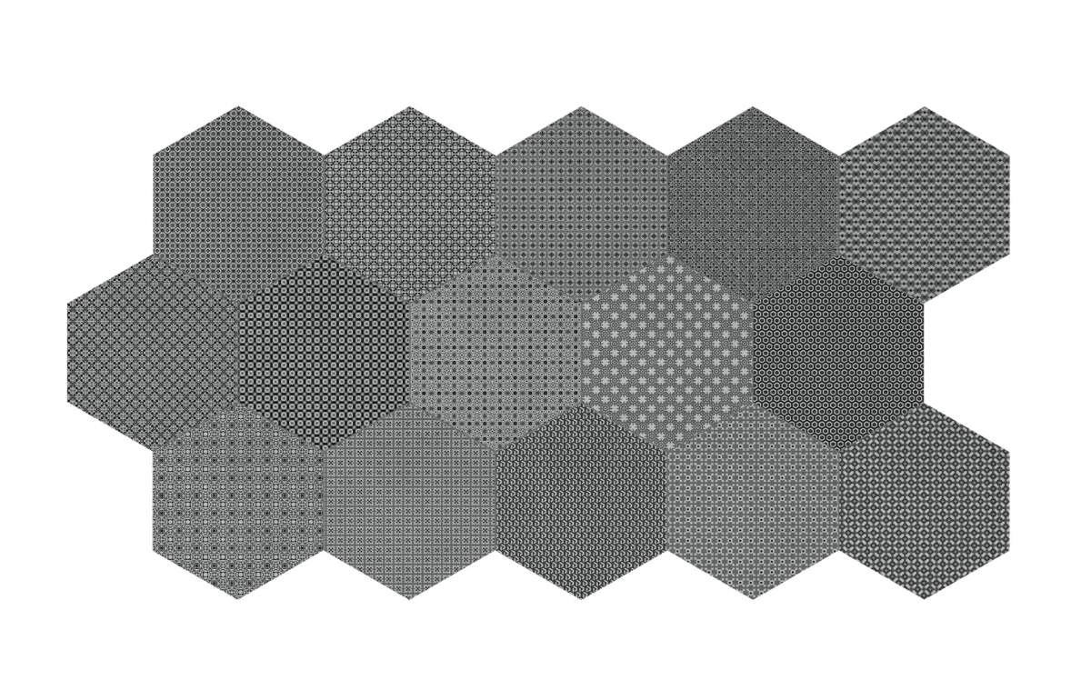 Tapestri collection - Céramique hexagonale & carré - Céramique l'Entrepôt