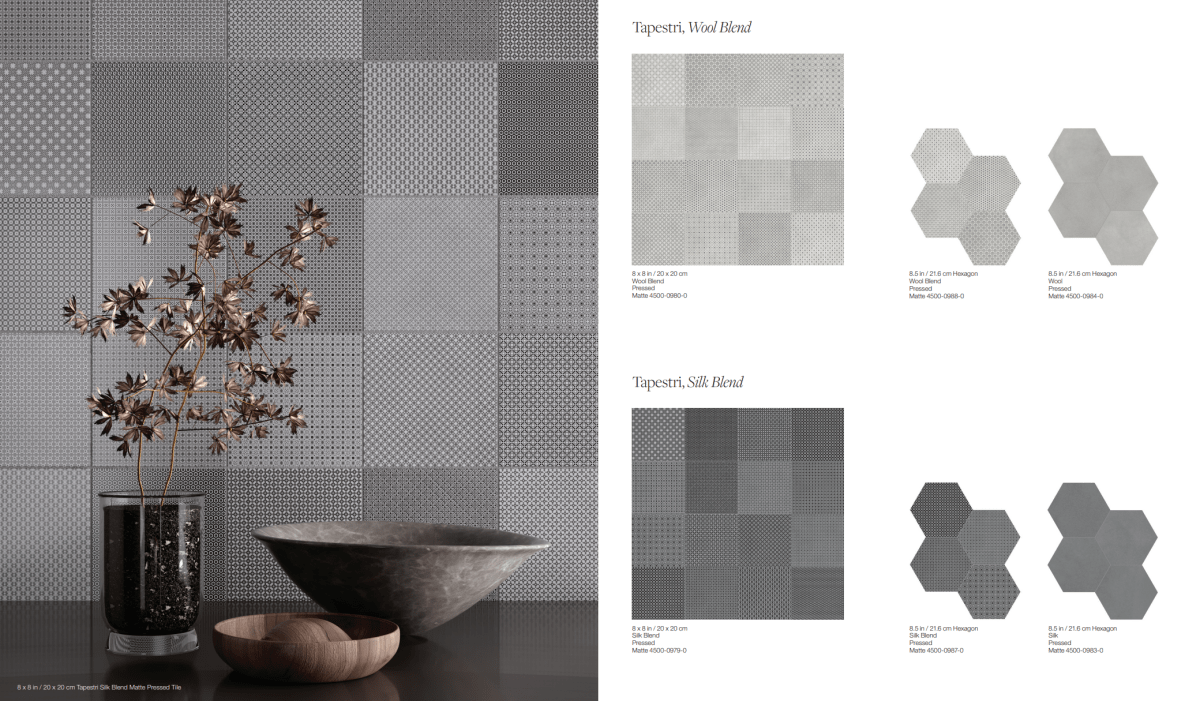 Tapestri collection - Céramique hexagonale & carré - Céramique l'Entrepôt