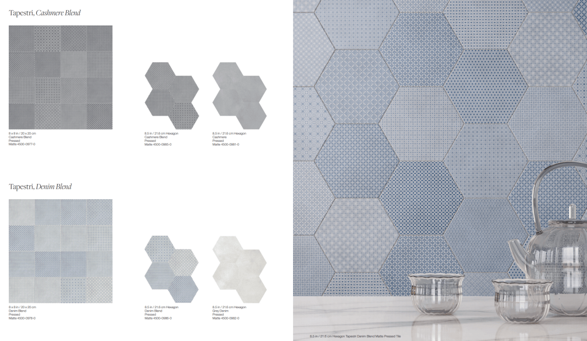 Tapestri collection - Céramique hexagonale & carré - Céramique l'Entrepôt
