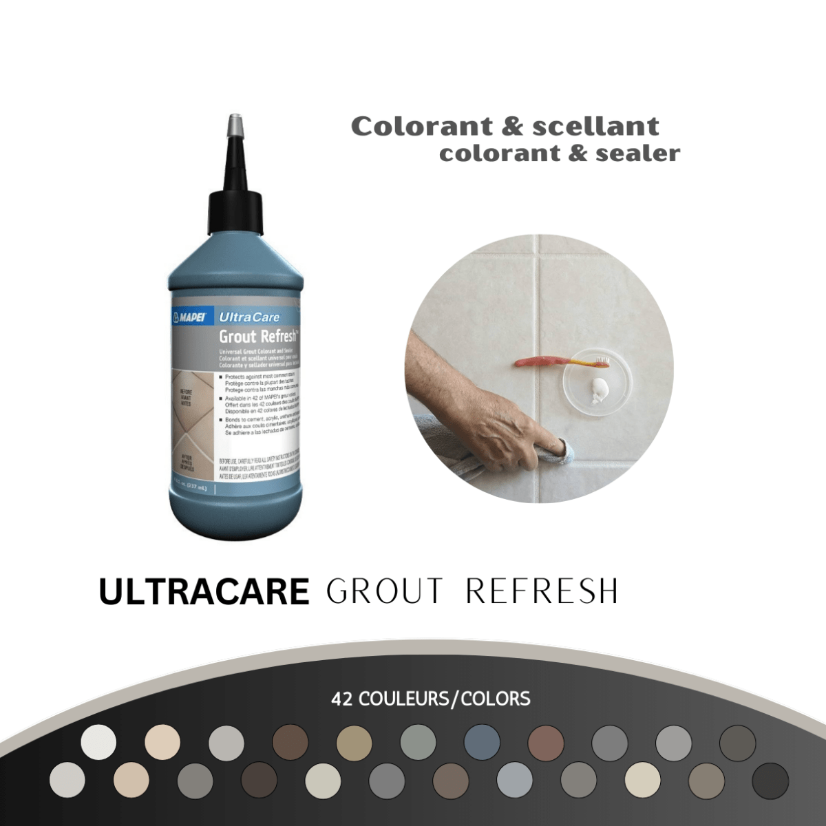 Ultracare grout refresh - Colorant et scellant universel pour coulis