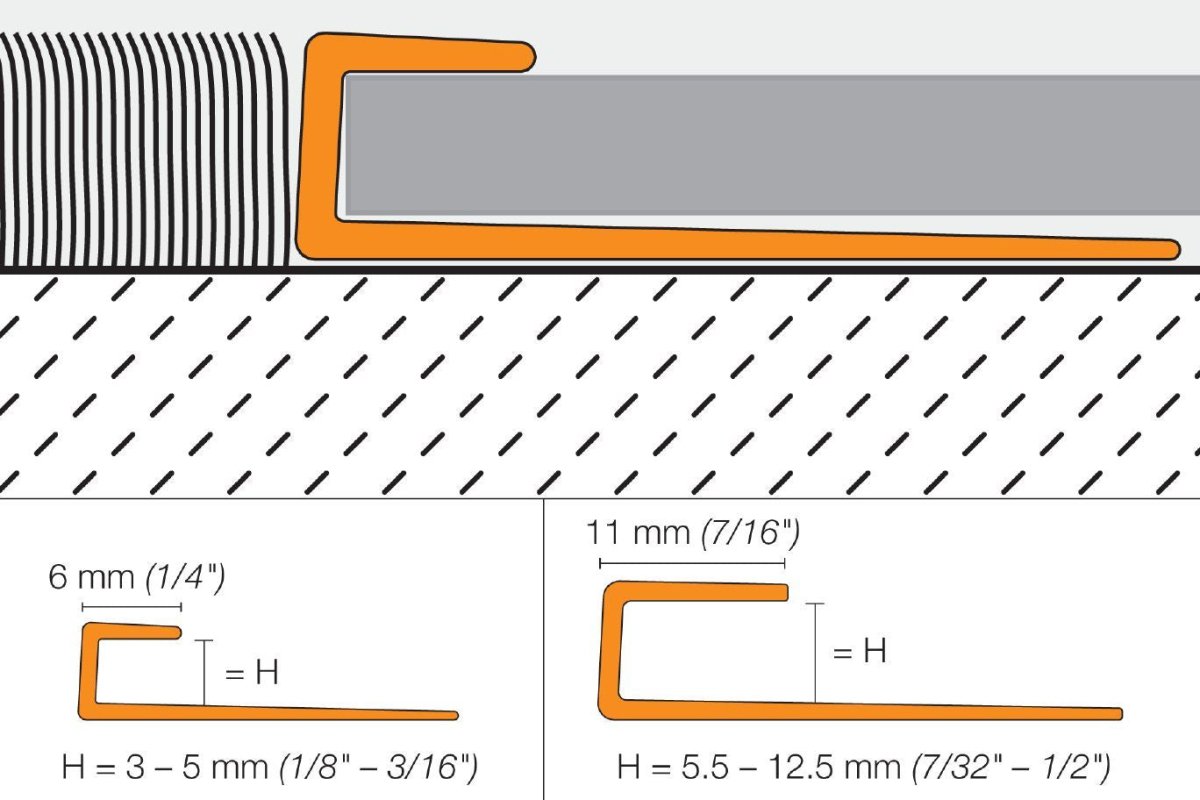 Vinpro-S - Profilé de transition minimale pour plancher de vinyle