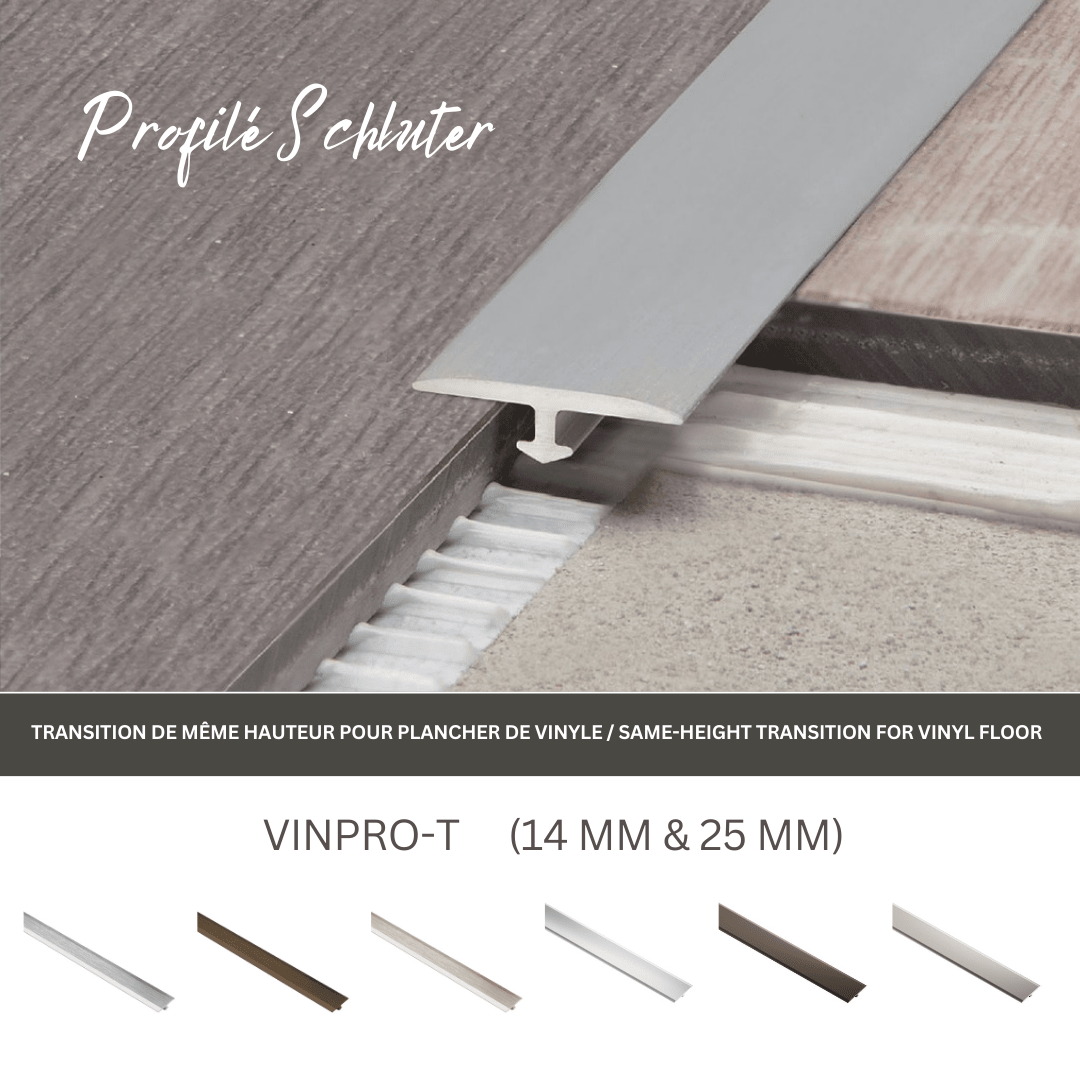 Vinpro-T - Profilé de transition égale pour plancher de vinyle